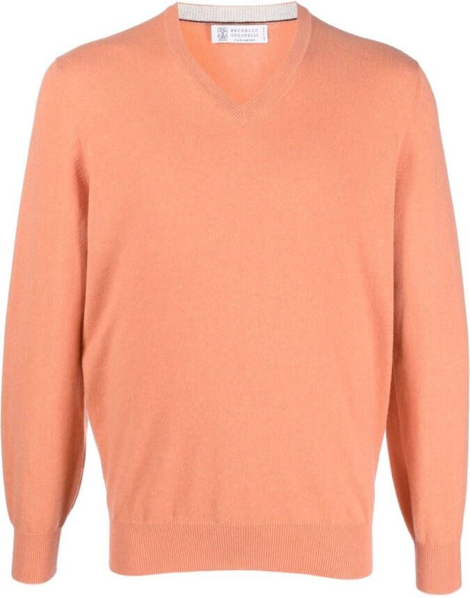 Brunello Cucinelli Kasjmier trui Oranje