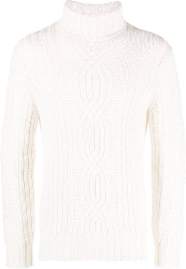 Brunello Cucinelli Kabelgebreide coltrui Wit