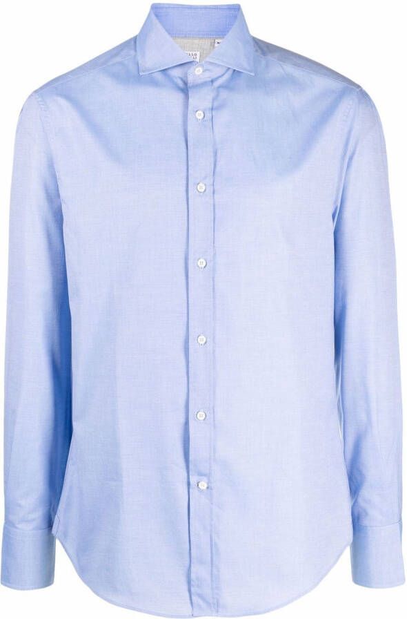 Brunello Cucinelli Katoenen overhemd Blauw