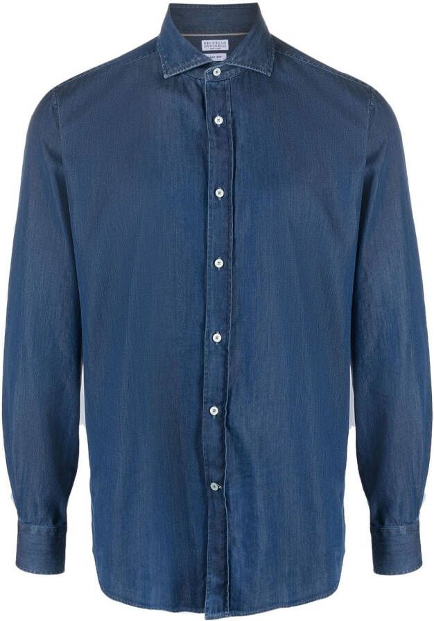 Brunello Cucinelli Katoenen overhemd Blauw