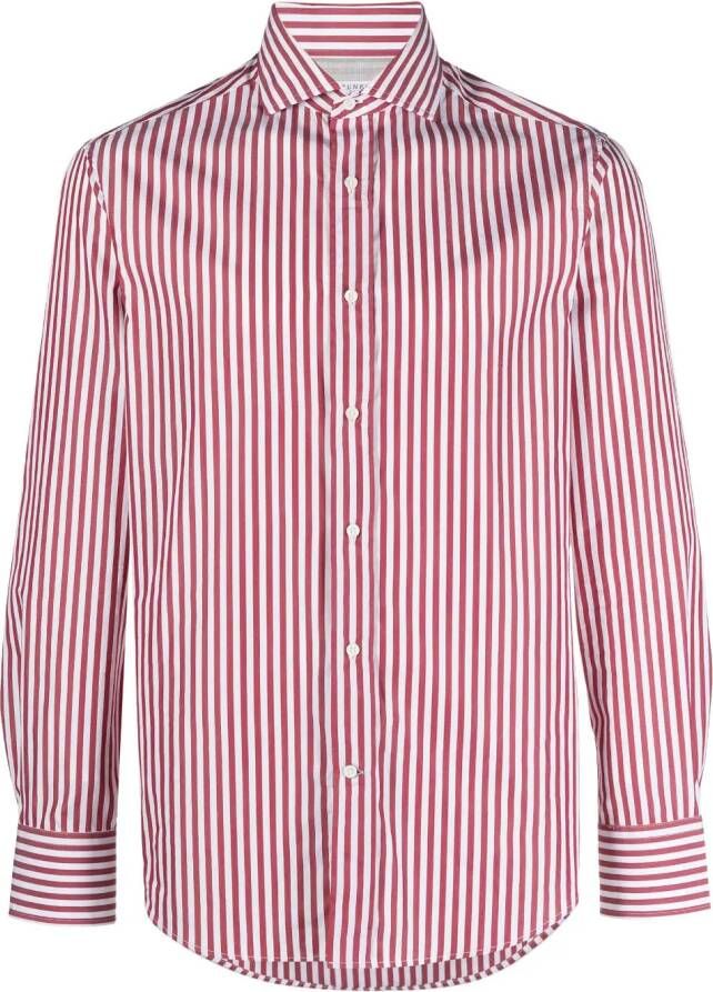 Brunello Cucinelli Katoenen overhemd Rood