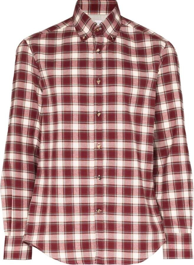 Brunello Cucinelli Katoenen overhemd Rood