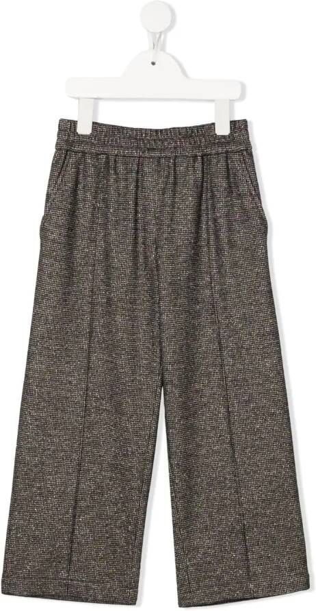 Brunello Cucinelli Kids Broek verfraaid met glitters Zwart