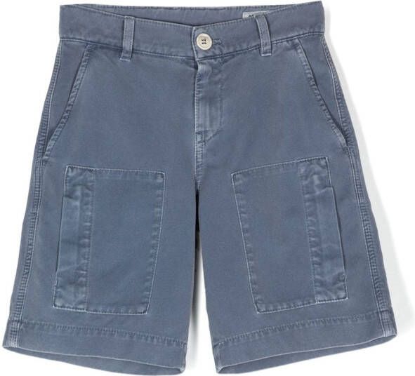 Brunello Cucinelli Kids Shorts met getailleerde taille Blauw