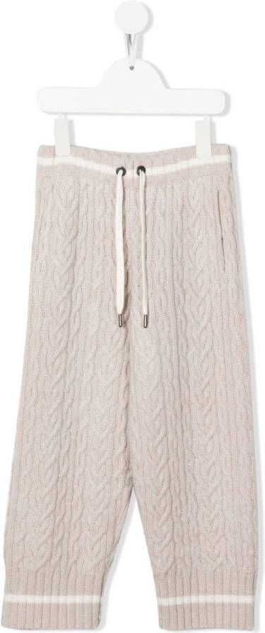 Brunello Cucinelli Kids Kasjmier broek Beige