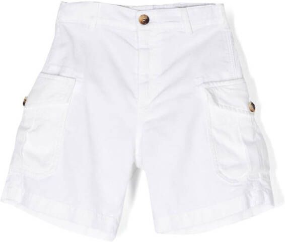 Brunello Cucinelli Kids Katoenen shorts Wit