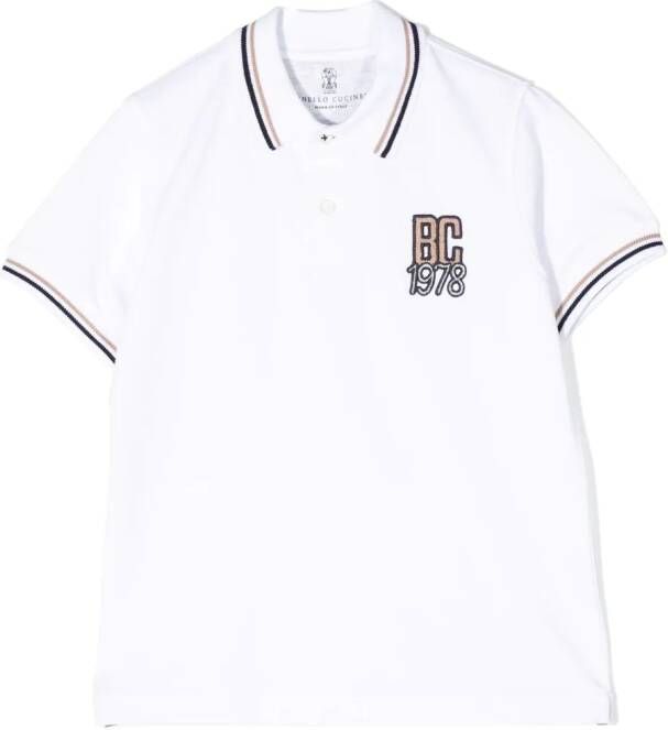 Brunello Cucinelli Kids Poloshirt met geborduurd logo Wit