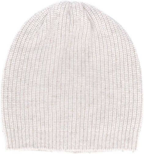 Brunello Cucinelli Kids Ribgebreide muts Grijs
