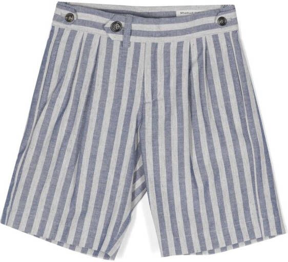 Brunello Cucinelli Kids Gestreepte shorts Blauw
