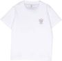 Brunello Cucinelli Kids T-shirt met logoprint Wit - Thumbnail 1