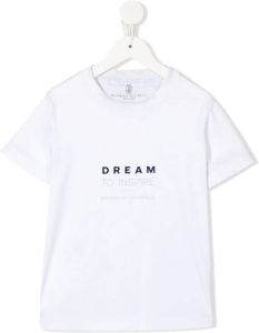 Brunello Cucinelli Kids T-shirt met tekst CKE35 WHITE