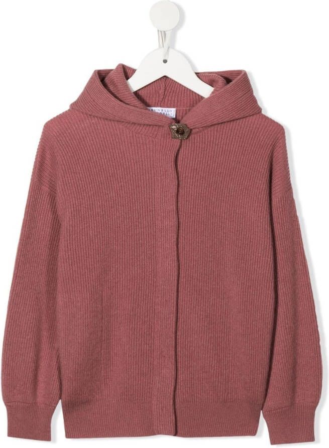 Brunello Cucinelli Kids Vest met capuchon Roze