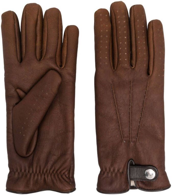 Brunello Cucinelli Leren handschoenen Bruin