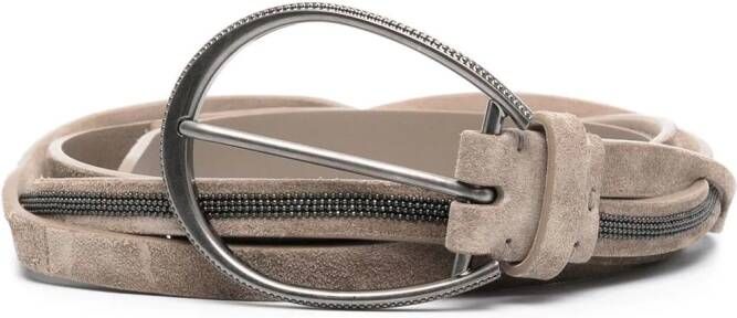 Brunello Cucinelli Leren riem Beige