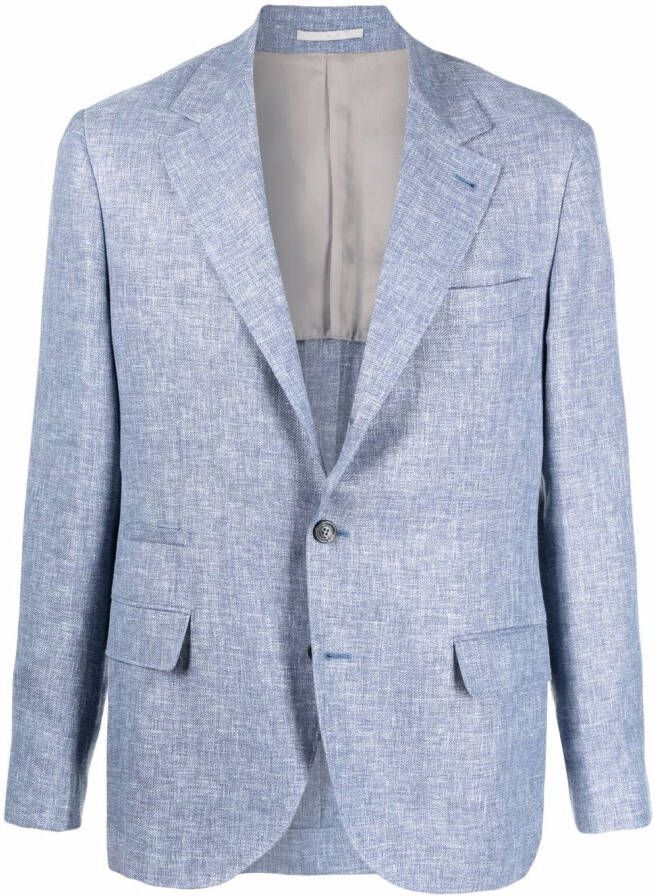 Brunello Cucinelli Linnen blazer Blauw