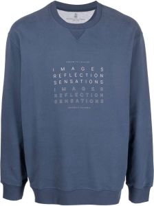 Brunello Cucinelli Sweater met logoprint Blauw