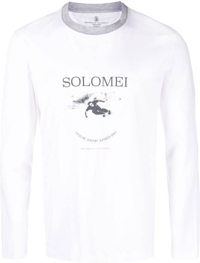 Brunello Cucinelli T-shirt met logoprint Wit