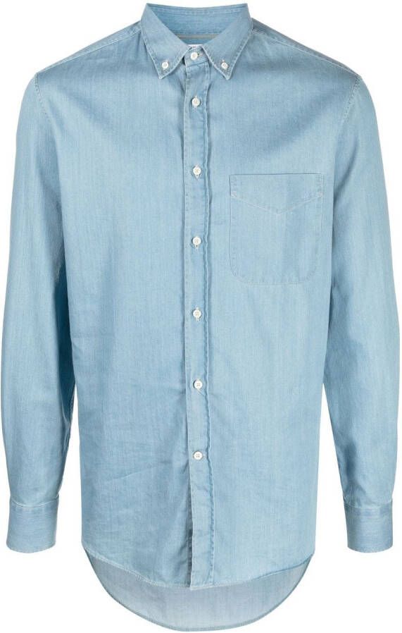 Brunello Cucinelli Katoenen overhemd Blauw