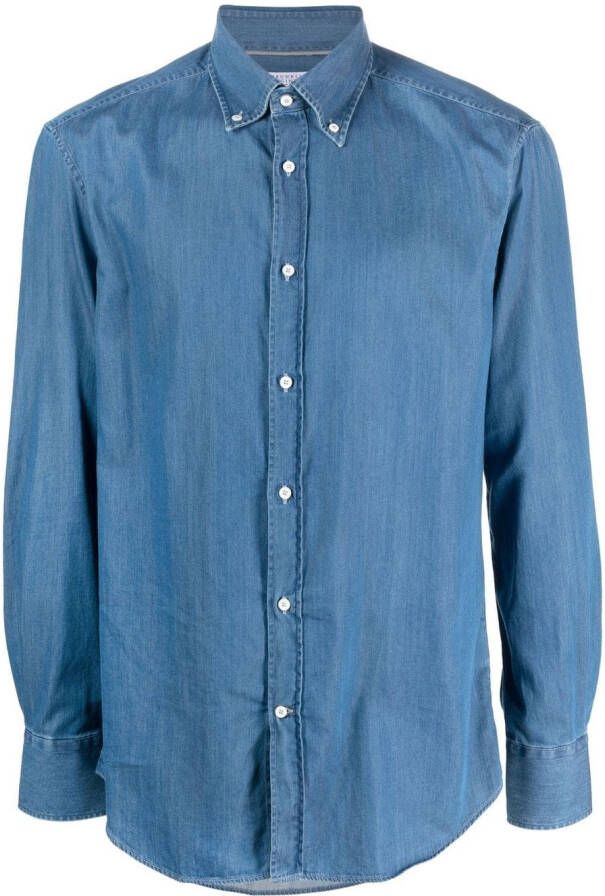 Brunello Cucinelli Denim overhemd Blauw