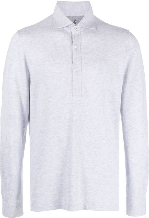 Brunello Cucinelli Poloshirt met lange mouwen Grijs