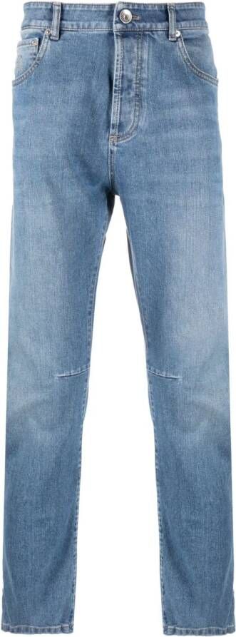 Brunello Cucinelli Jeans met toelopende pijpen Blauw