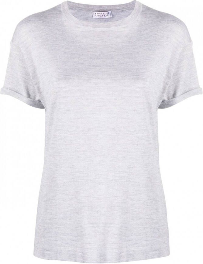 Brunello Cucinelli Lurex T-shirt Grijs