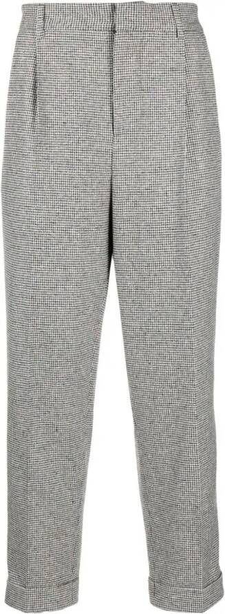Brunello Cucinelli Broek met pied-de-poule print Grijs