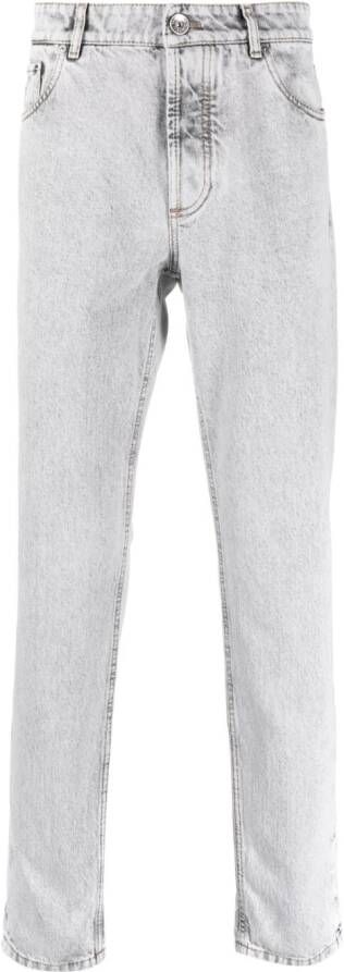 Brunello Cucinelli Jeans met toelopende pijpen Grijs