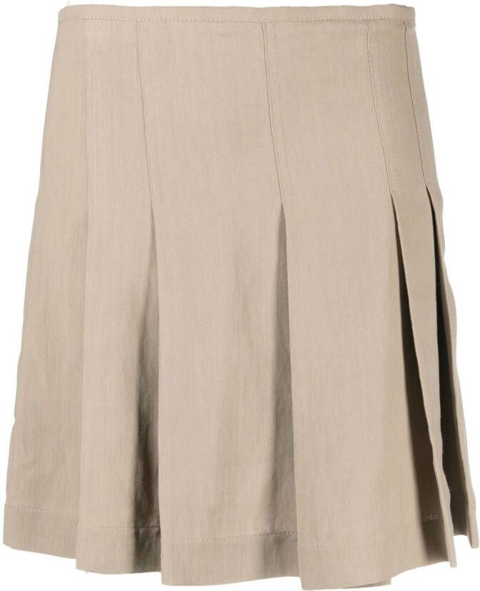 Brunello Cucinelli Mini-plooirok Bruin