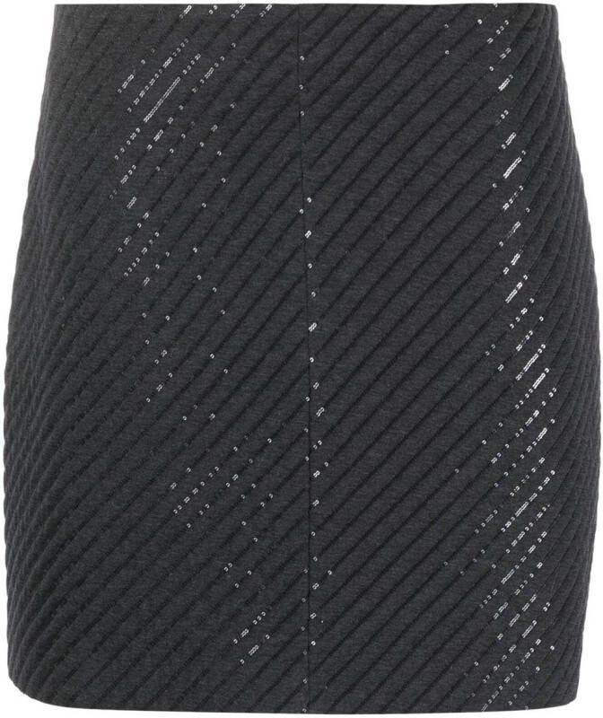 Brunello Cucinelli Mini-rok verfraaid met pailletten Grijs