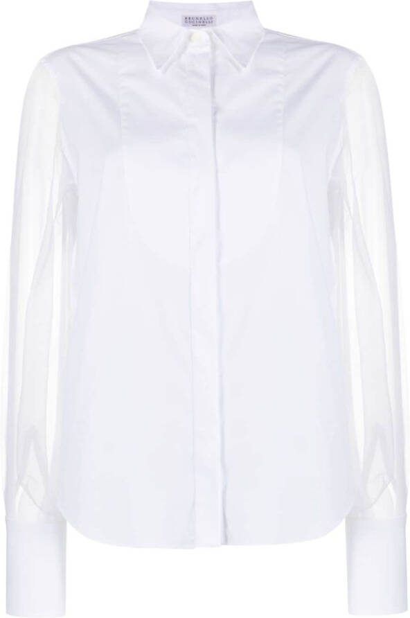 Brunello Cucinelli Blouse verfraaid met kralen Wit