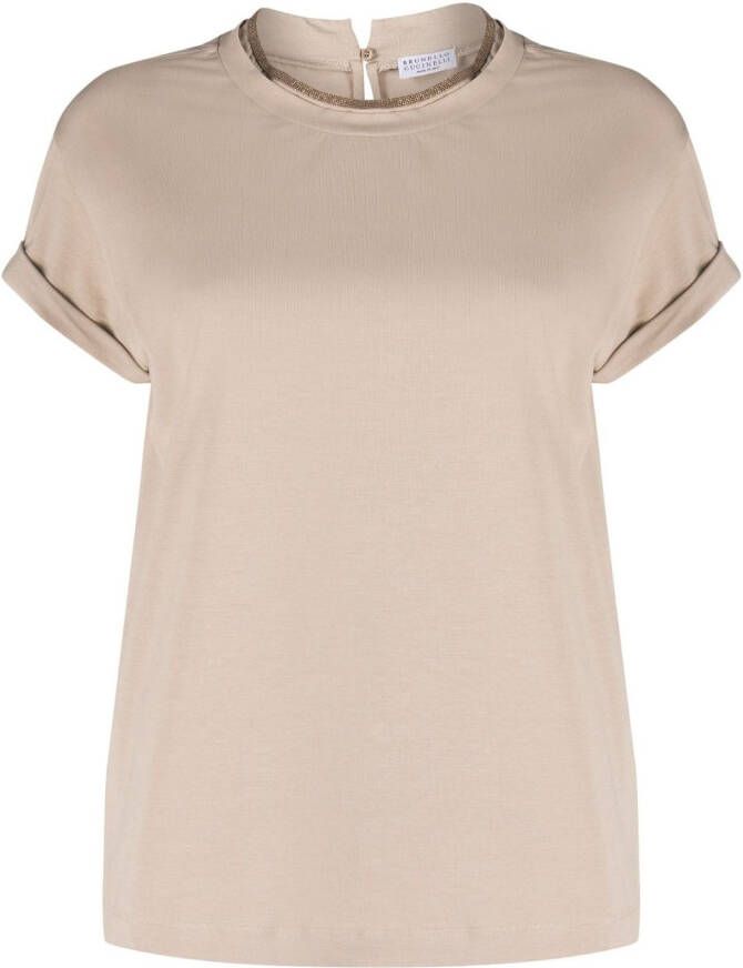 Brunello Cucinelli T-shirt met korte mouwen Beige