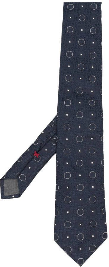 Brunello Cucinelli Stropdas met borduurwerk Blauw