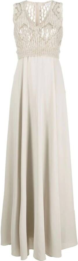 Brunello Cucinelli Mouwloze avondjurk Beige