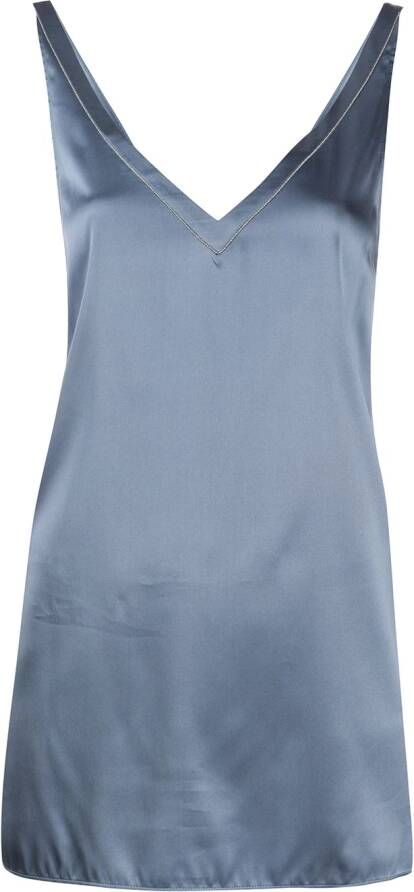 Brunello Cucinelli Mouwloze blouse Blauw