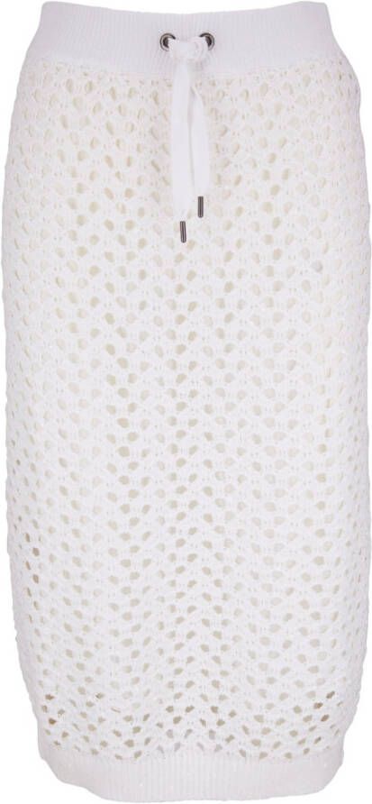 Brunello Cucinelli Opengebreide rok Wit