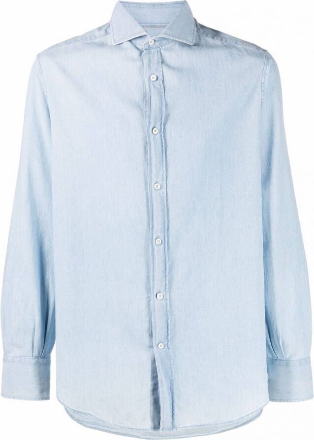 Brunello Cucinelli Overhemd met gespreide kraag Blauw