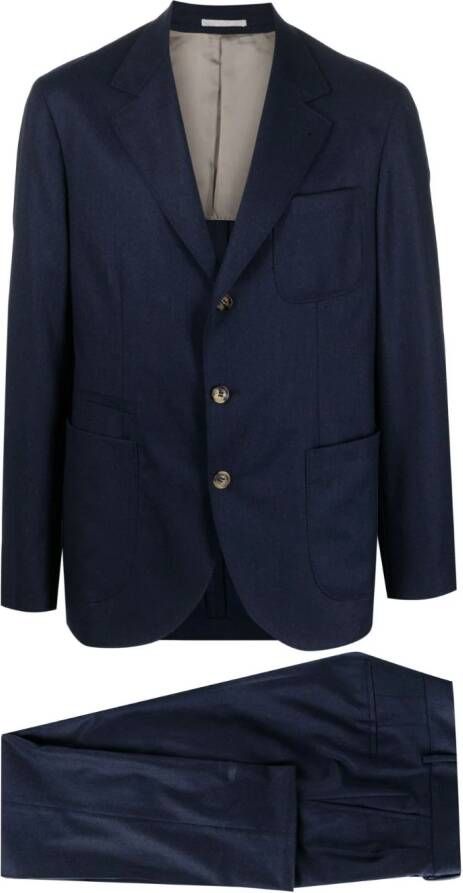 Brunello Cucinelli Pak met enkele rij knopen Blauw