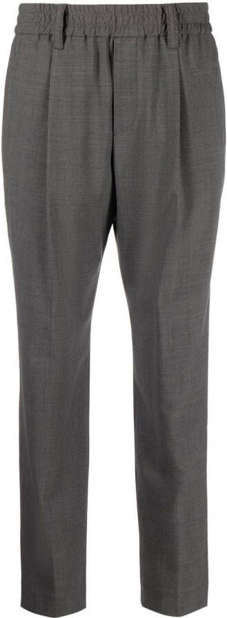Brunello Cucinelli Pantalon met elastische taille Grijs