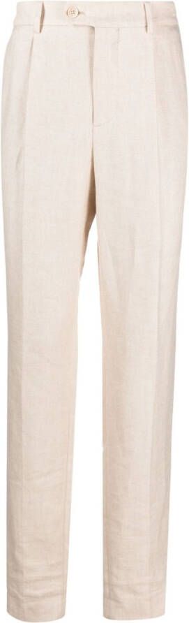 Brunello Cucinelli Pantalon met geplooid detail Beige