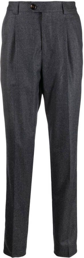 Brunello Cucinelli Pantalon met geplooid detail Grijs