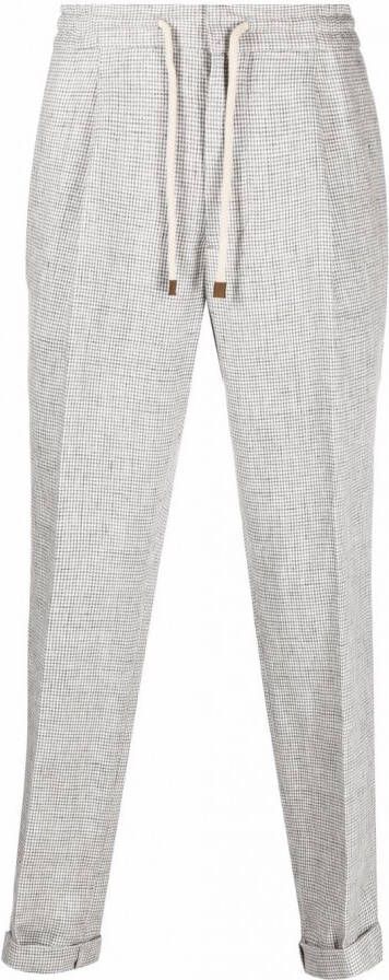 Brunello Cucinelli Pantalon met trekkoord Grijs