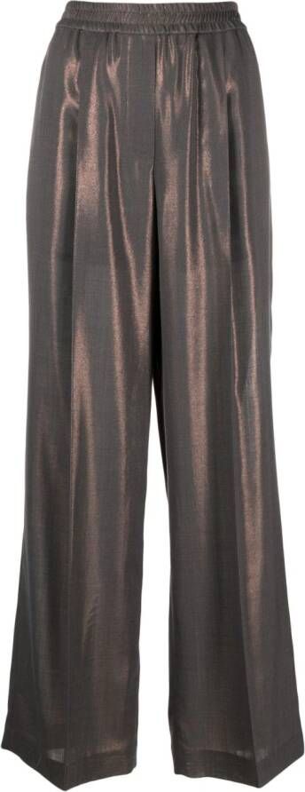 Brunello Cucinelli Pantalon met wijde pijpen Grijs