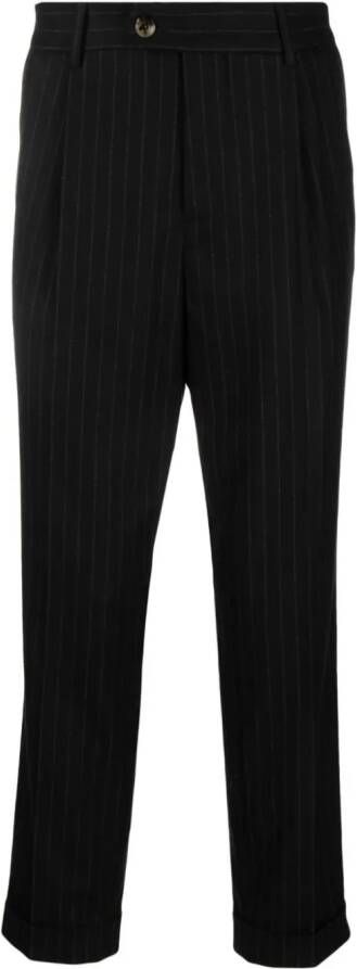 Brunello Cucinelli Broek met krijtstreep Zwart