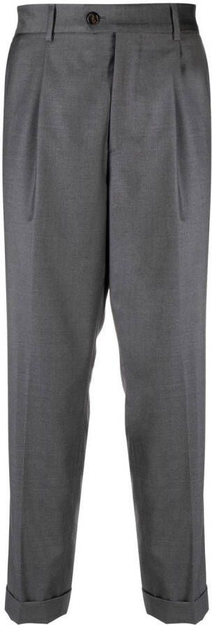 Brunello Cucinelli pleat-detail wool tapered trousers Grijs
