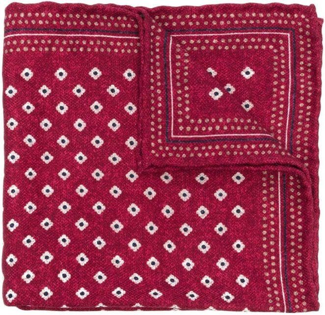 Brunello Cucinelli Pochet met geometrische print Rood