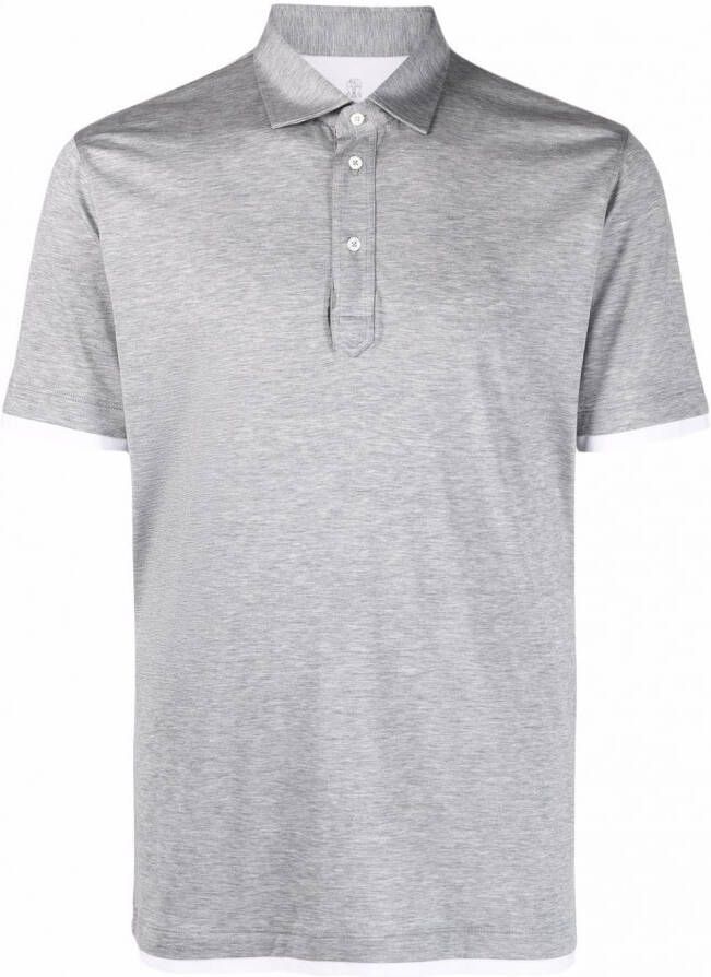 Brunello Cucinelli Poloshirt met contrasterende afwerking Grijs