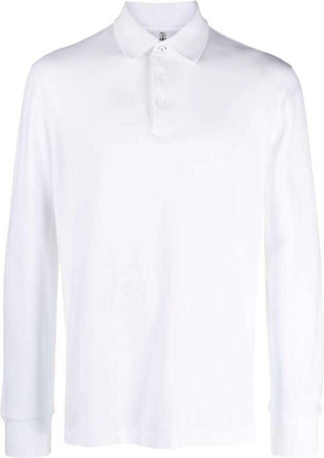 Brunello Cucinelli Poloshirt met lange mouwen Wit