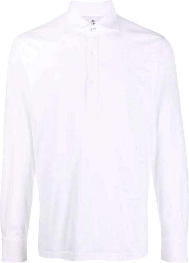 Brunello Cucinelli Poloshirt met lange mouwen Wit