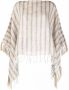 Brunello Cucinelli Poncho met kwastje afwerking Beige - Thumbnail 1